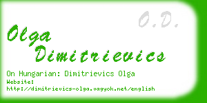 olga dimitrievics business card